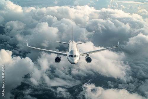 plane flying in blue sky