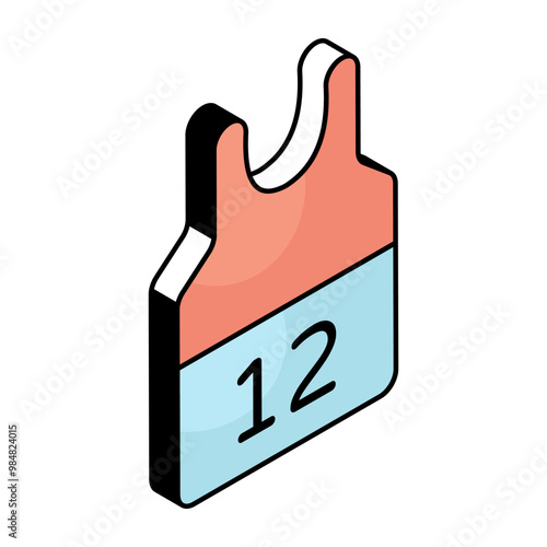 A flat design icon of undershirt