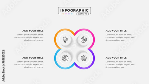 Vector 4 steps business process infographic design template
