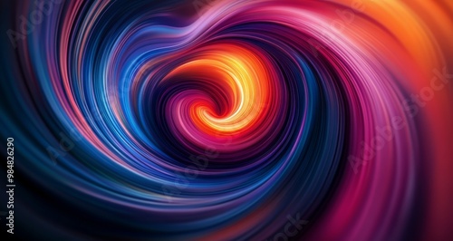 Colorful swirling vortex of vibrant hues creating a mesmerizing abstract pattern