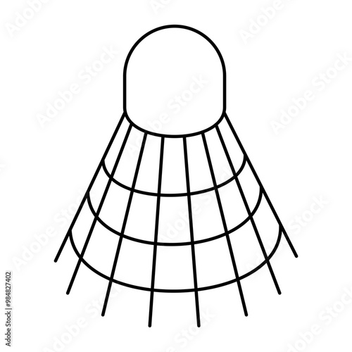 Badminton birdie icon, flat design of shuttlecock