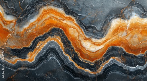 Intricate wave-patterned stone design showcasing rich colors and textures in ...