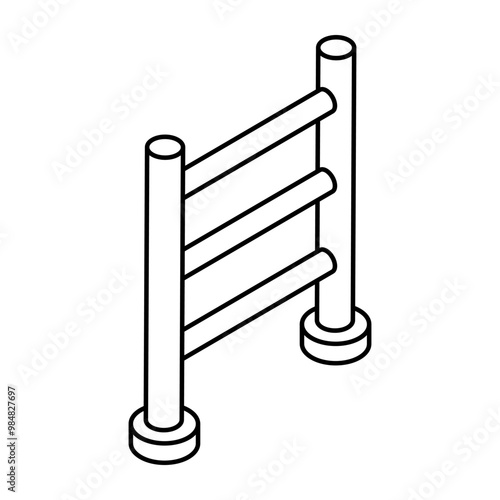 A unique design icon of pullup bar 