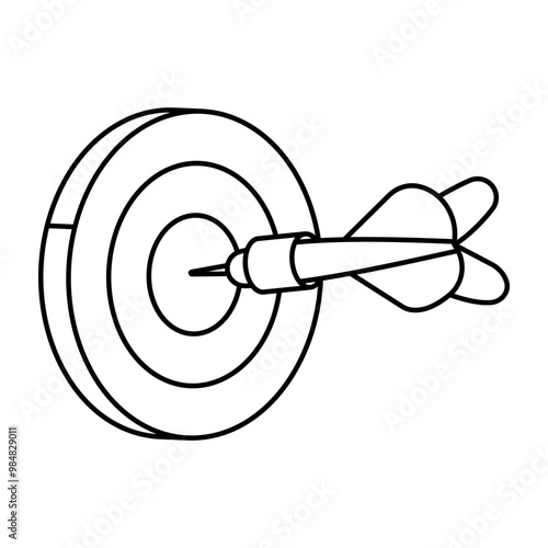 Board with archery arrow showcasing hitting game