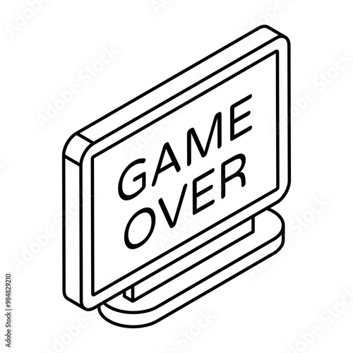 A flat design, icon of game over