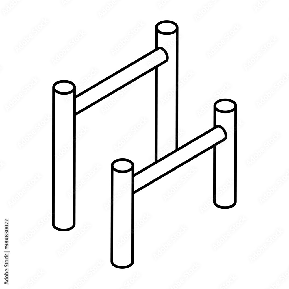 A unique design icon of pullup bars A unique design icon of pullup bars