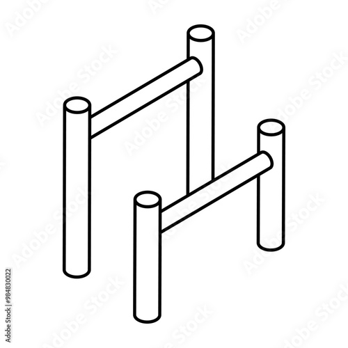 A unique design icon of pullup bars 