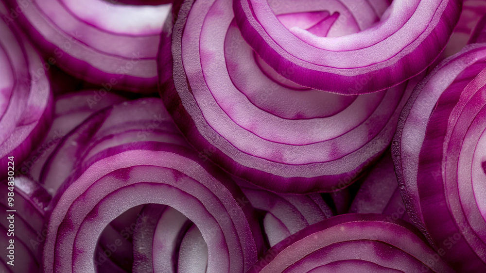 Close-up of sliced red onions, perfect for food, cooking, and healthy eating-related designs. Close-up of sliced red onions, perfect for food, cooking, and healthy eating-related designs.