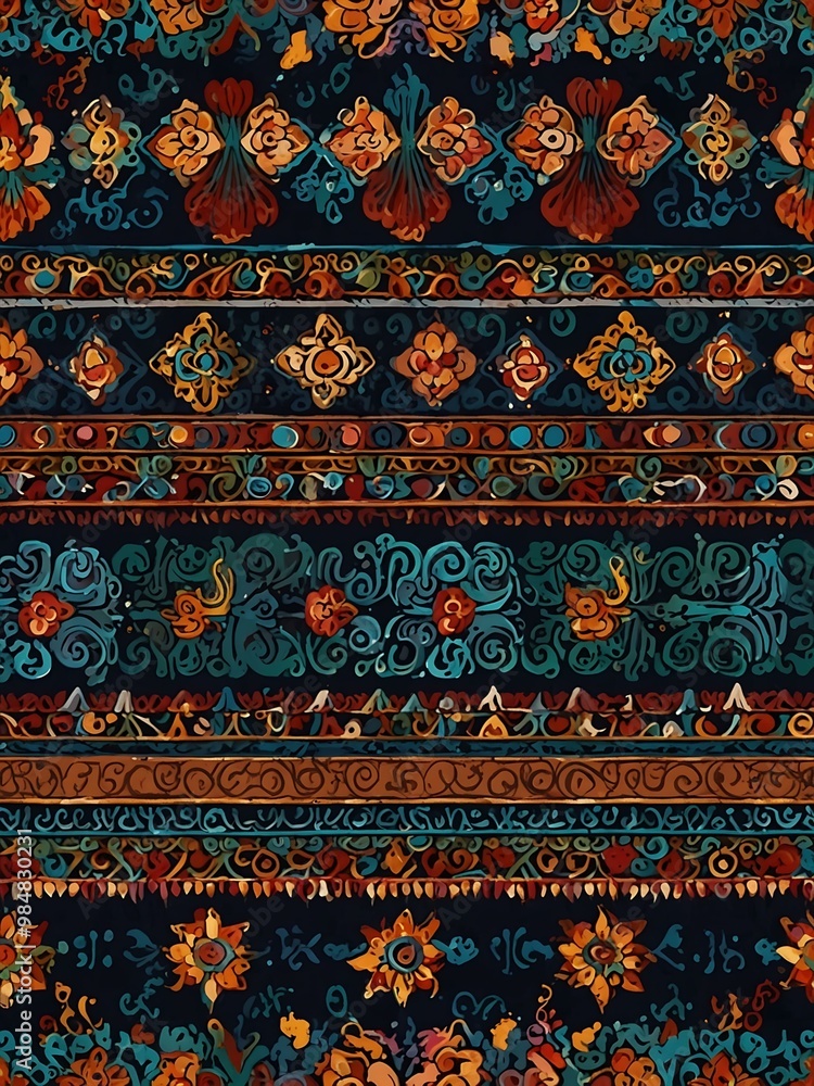 Geometric Thai pattern with traditional ethnic designs. Geometric Thai pattern with traditional ethnic designs.