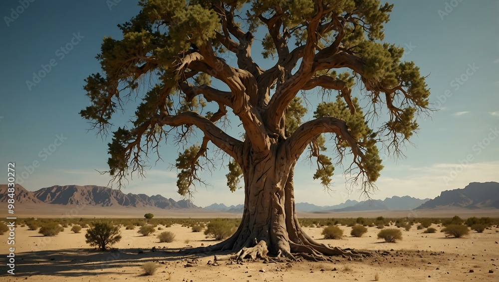 Giant tree growing in a desert. Giant tree growing in a desert.