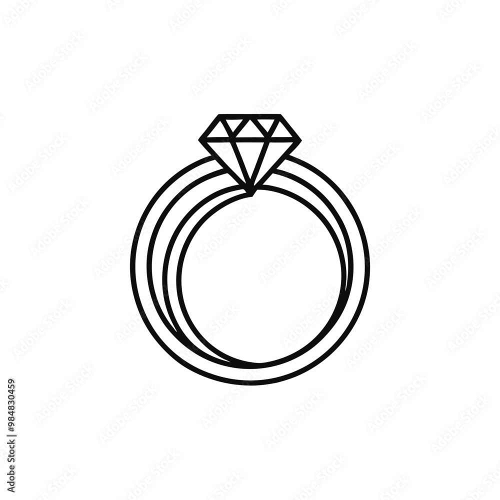 a wedding ring or diamond ring line art, vector, isolated white background, a wedding ring or diamond ring line art, vector, isolated white background,