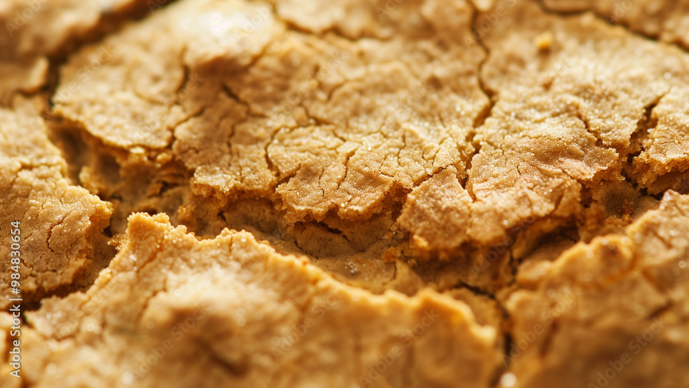 Close-up of a cracked cookie surface, ideal for baking, dessert, and food-related designs. Close-up of a cracked cookie surface, ideal for baking, dessert, and food-related designs.