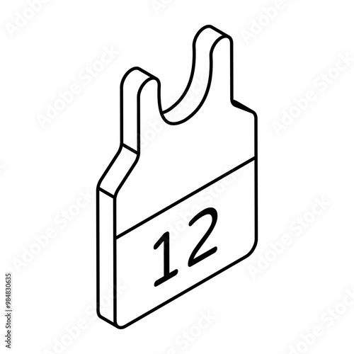 A flat design icon of undershirt