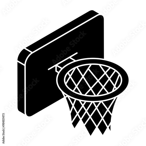 Basketball hoop icon in editable style