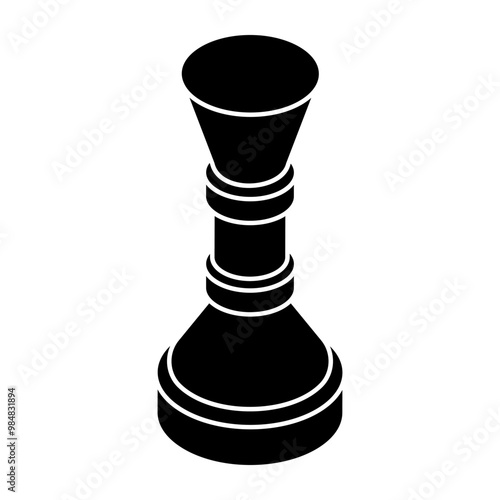 Strategy game icon, flat design of chess pawn 
