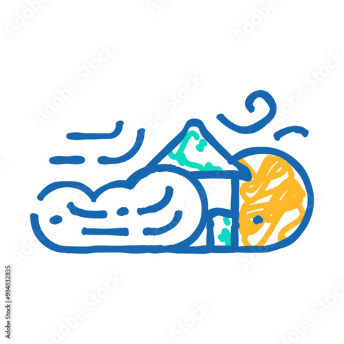 sandstorm disaster doodle icon sketch vector. sandstorm disaster sign. isolated symbol illustration
