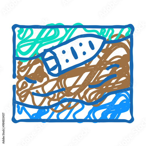 tanker spill disaster doodle icon sketch vector. tanker spill disaster sign. isolated symbol illustration