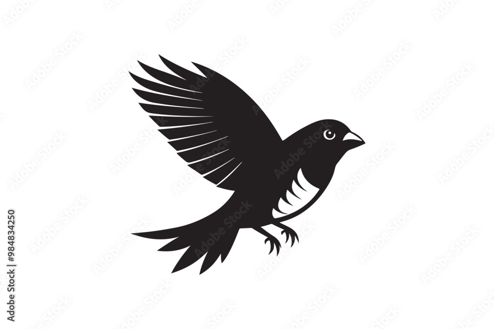 Finch bird silhouette vector illustration Finch bird silhouette vector illustration