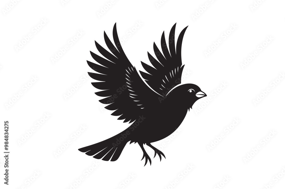 Finch bird silhouette vector illustration Finch bird silhouette vector illustration