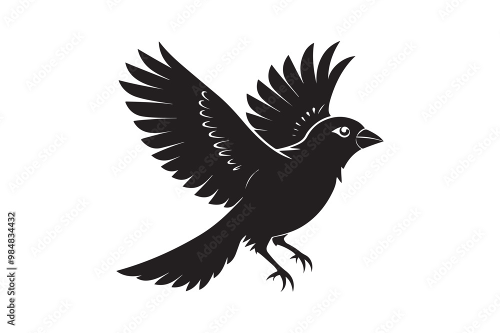 Obraz premium Finch bird silhouette vector illustration