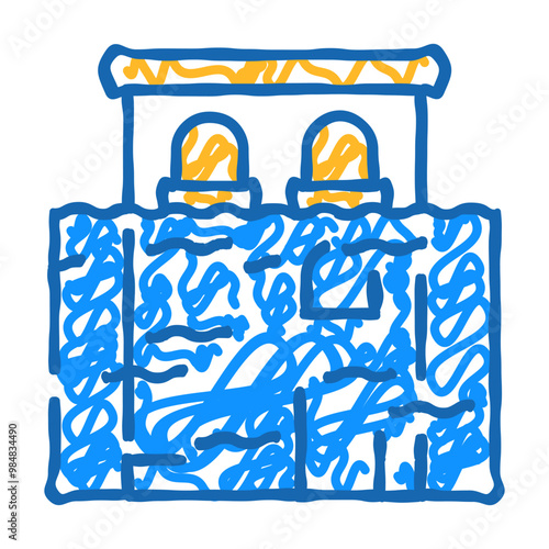 flood disaster doodle icon sketch vector. flood disaster sign. isolated symbol illustration