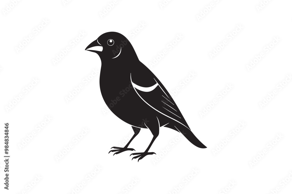Obraz premium Finch bird silhouette vector illustration