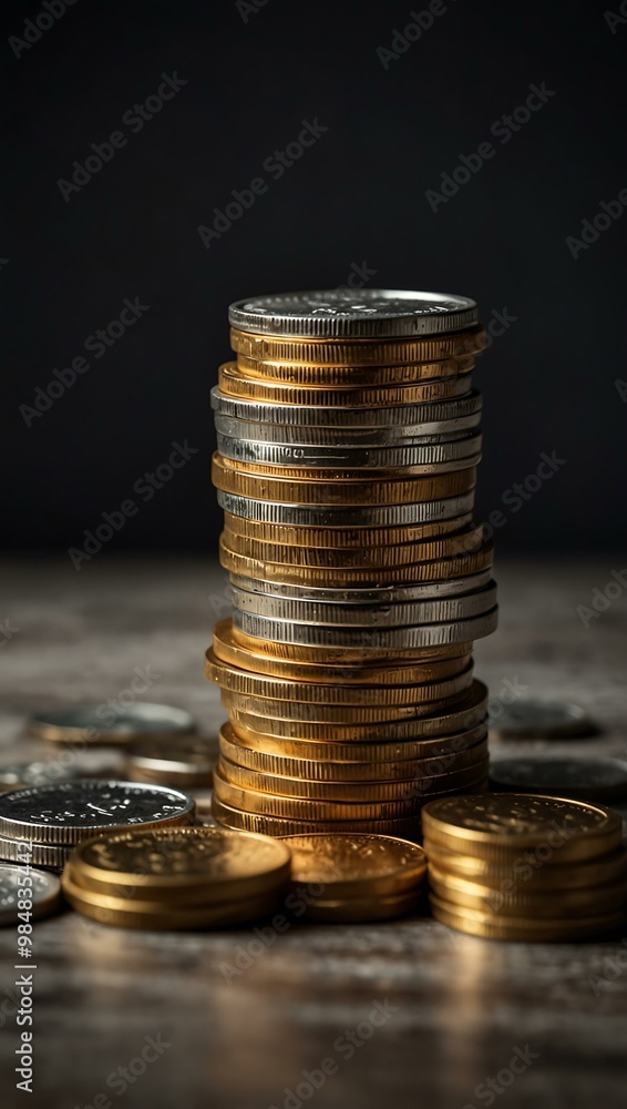 Growing coin stacks represent financial success and smart investment. Growing coin stacks represent financial success and smart investment.