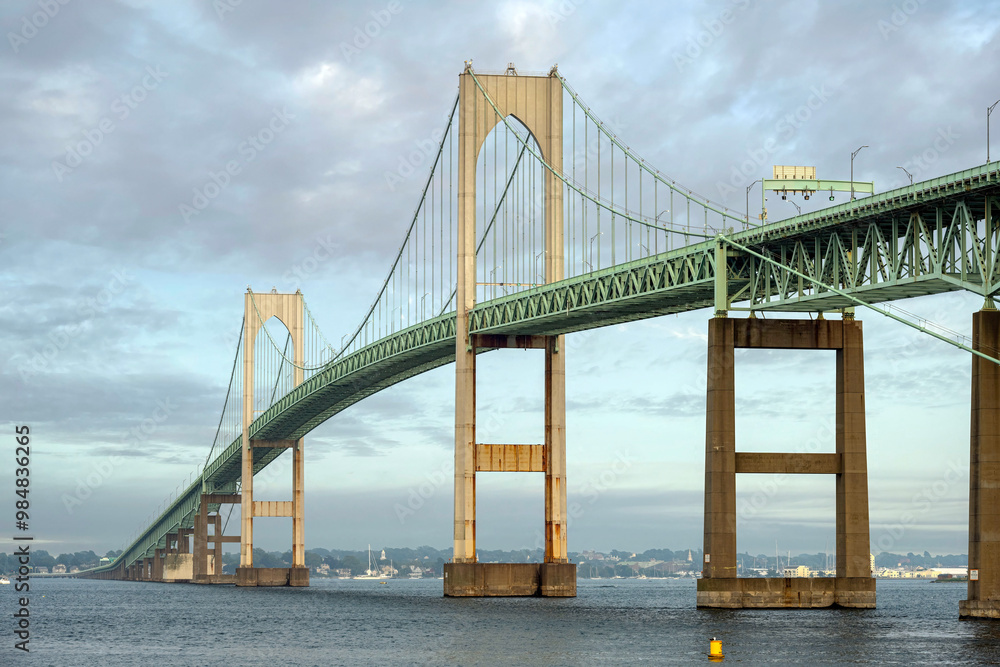 The Newport Pell Bridge in Newport, Rhode Island The Newport Pell Bridge in Newport, Rhode Island