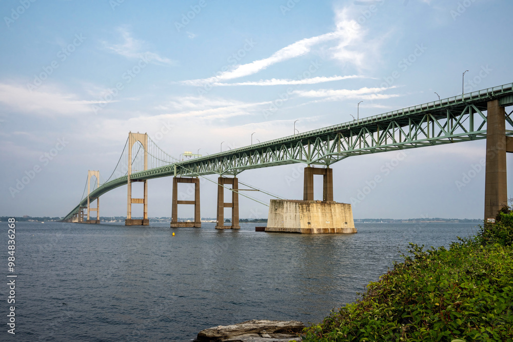 The Newport Pell Bridge in Newport, Rhode Island The Newport Pell Bridge in Newport, Rhode Island
