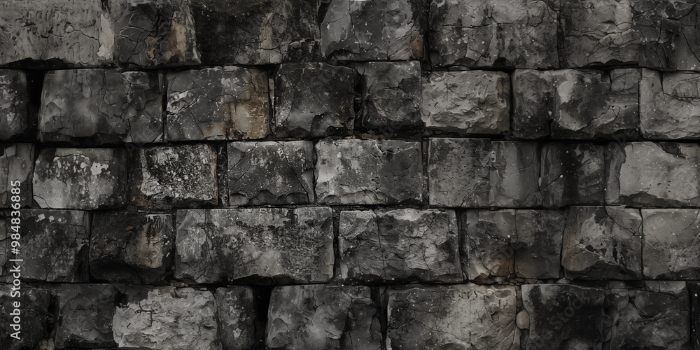 Fototapeta premium Abstract background of gray stone with cracks and rock textures. The rough surface has cracked rocks. Buner for design, print on paper or fabric.