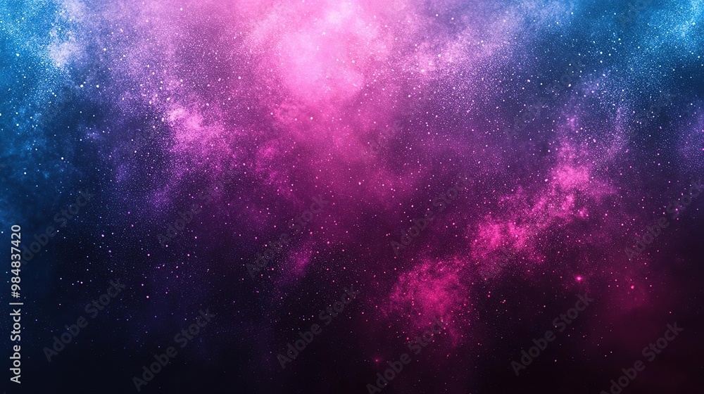 Fototapeta premium Vibrant cosmic space filled with swirling colors of pink, blue, and purple, creating a mesmerizing galactic backdrop.