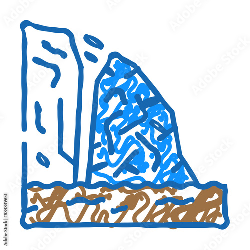 breakaway iceberg disaster doodle icon sketch vector. breakaway iceberg disaster sign. isolated symbol illustration
