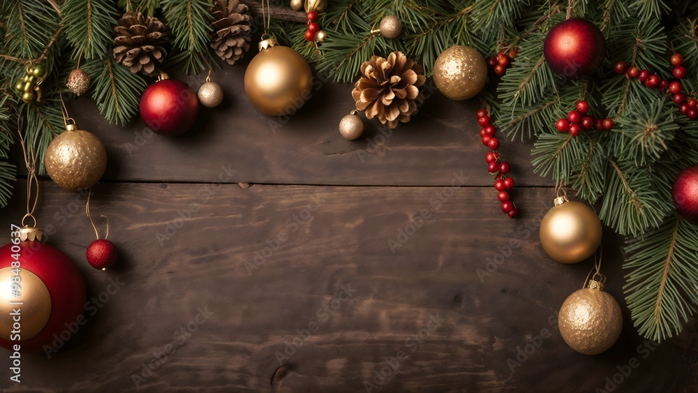 Winter's Delight: A Christmas Decoration with Pinecones and Toys Winter's Delight: A Christmas Decoration with Pinecones and Toys
