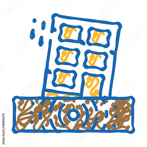 earthquake disaster doodle icon sketch vector. earthquake disaster sign. isolated symbol illustration