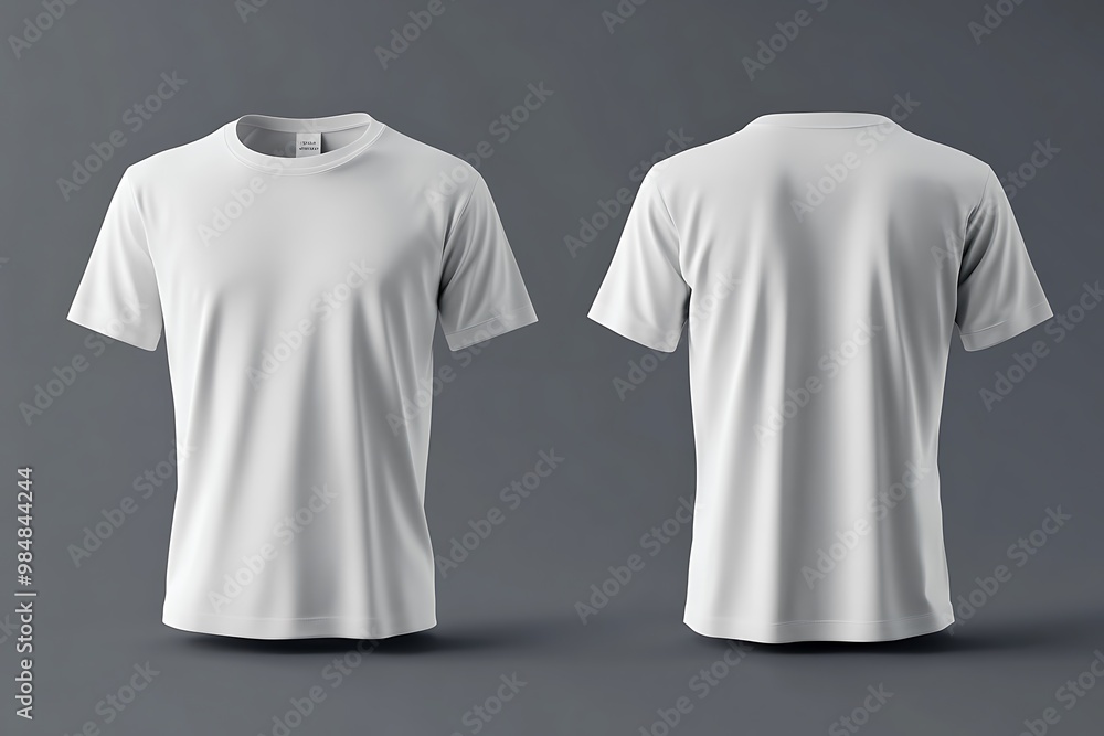 White T shirt Mockup, Front and Back View White T shirt Mockup, Front and Back View