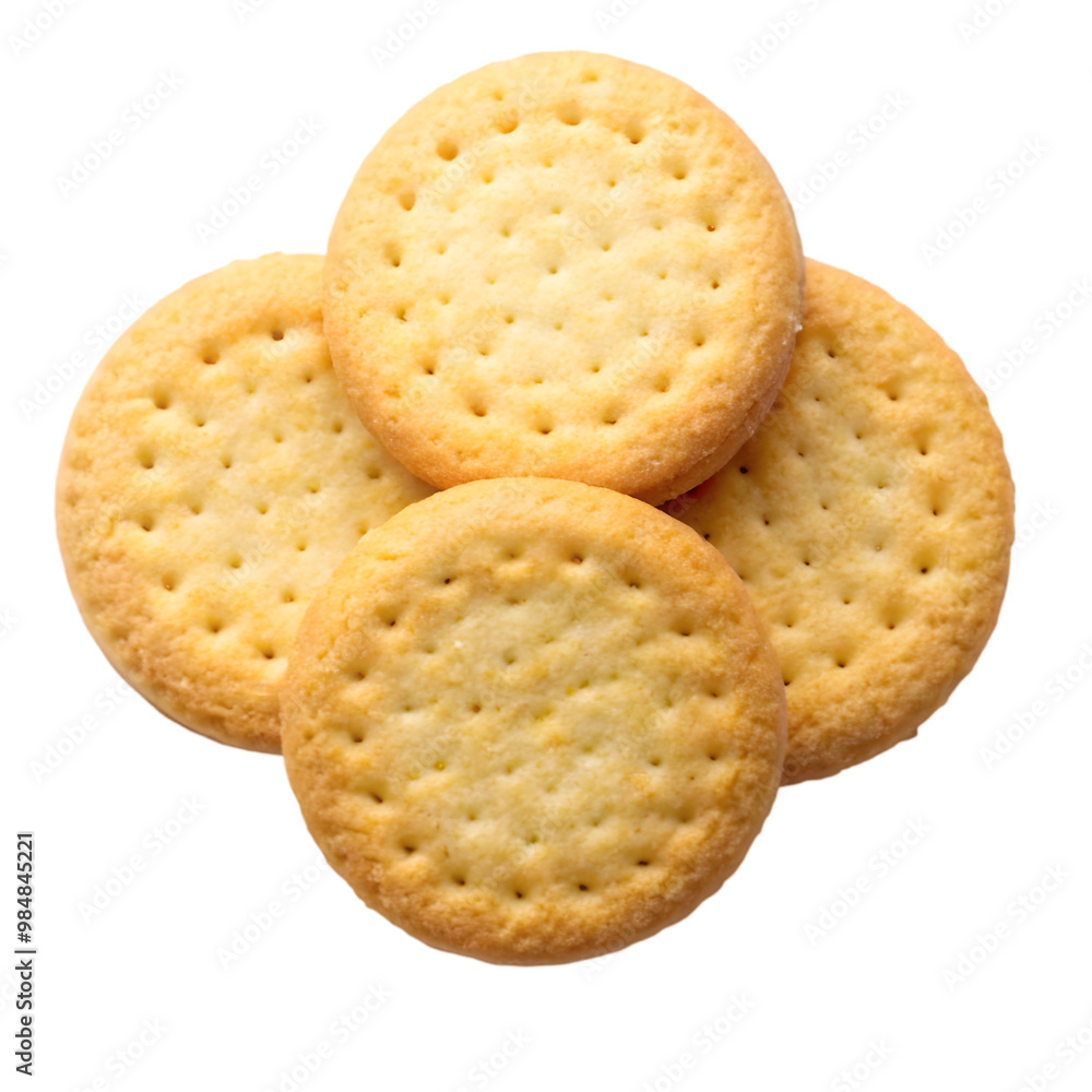 Round shortbread biscuits isolated on transparent background Round shortbread biscuits isolated on transparent background