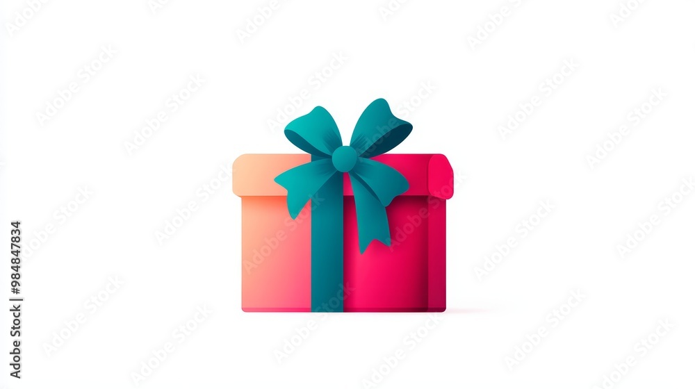 A minimalistic icon of a Christmas present box with a blue ribbon, perfect for holiday designs, greetings, and branding. Represents celebration, surprise, joy, and generosity. A minimalistic icon of a Christmas present box with a blue ribbon, perfect for holiday designs, greetings, and branding. Represents celebration, surprise, joy, and generosity.