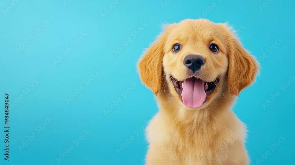 A hyperrealistic portrait of a cute puppy, with its tongue hanging out A hyperrealistic portrait of a cute puppy, with its tongue hanging out