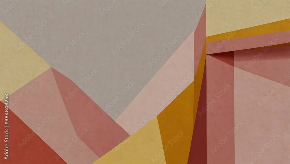 Minimal abstract geometric shapes in pink and yellow tones Minimal abstract geometric shapes in pink and yellow tones