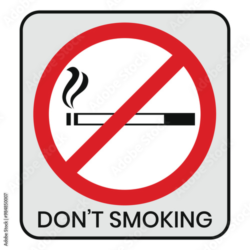 No smoking sign with lettering text .Vector illustration