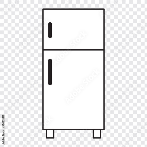 Fridge refrigerator icon in flat style. Freezer container vector illustration on transparent isolated background. Fridge business concept. EPS 10.