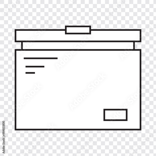 Fridge refrigerator icon in flat style. Freezer container vector illustration on transparent isolated background. Fridge business concept. EPS 10.