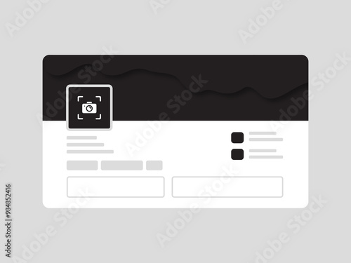 LinkedIn banner mockup template, cover photo, profile page presentation flat abstract banner template