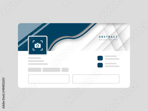 LinkedIn profile page mockup flat abstract banner, cover photo template