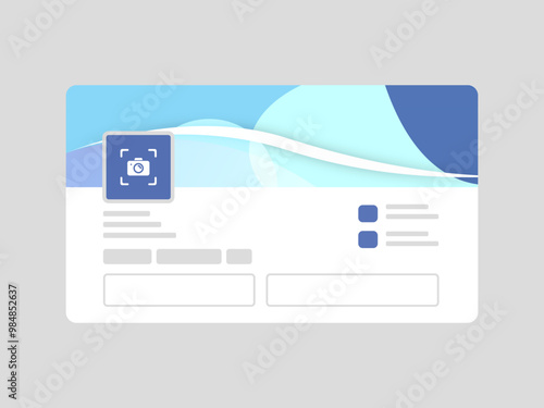 LinkedIn profile page mockup presentation and Abstract design for social media timeline cover