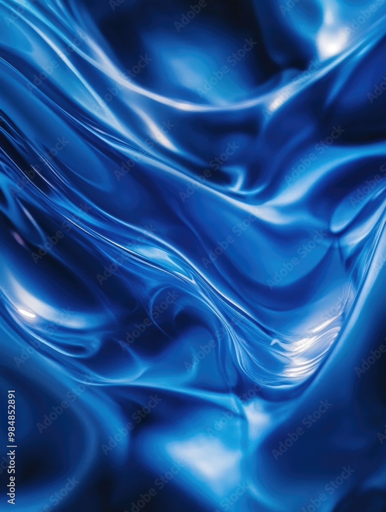 Obraz premium Abstract Blue Marble Waterfall