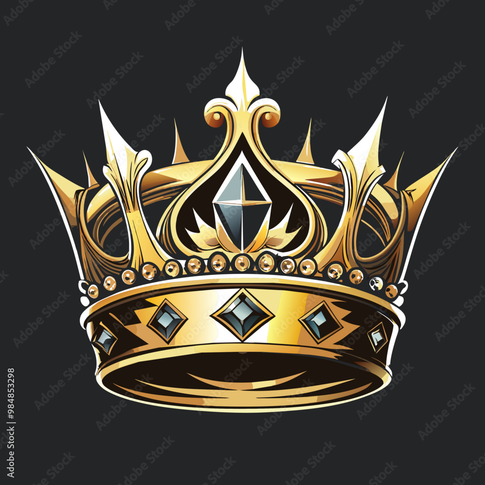 Golden Crown Logo, Vector Illustration for Royalty and Luxury-Themed Branding Golden Crown Logo, Vector Illustration for Royalty and Luxury-Themed Branding