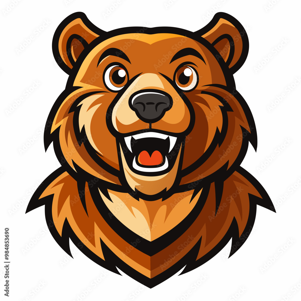 Cartoon Bear Logo, Vector Illustration for Animal and Mascot-Themed Branding Cartoon Bear Logo, Vector Illustration for Animal and Mascot-Themed Branding