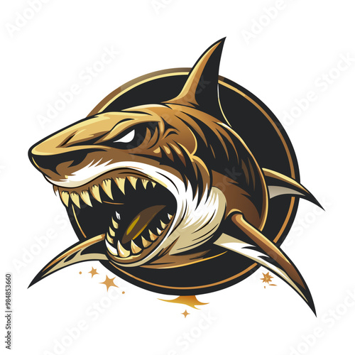 Fierce Shark Logo, Vector Illustration for Strength and Ocean-Themed Branding