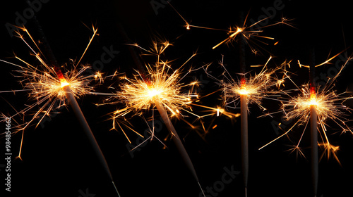 Wallpaper Mural Sparkling fire on a black background with golden bokeh Torontodigital.ca